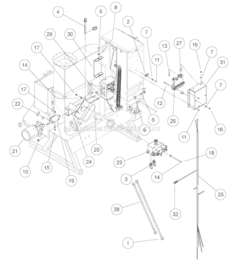 HydrostaticáPump Diagram and Parts List for CHF9540H 76854 Bear Cat Chipper Shredder